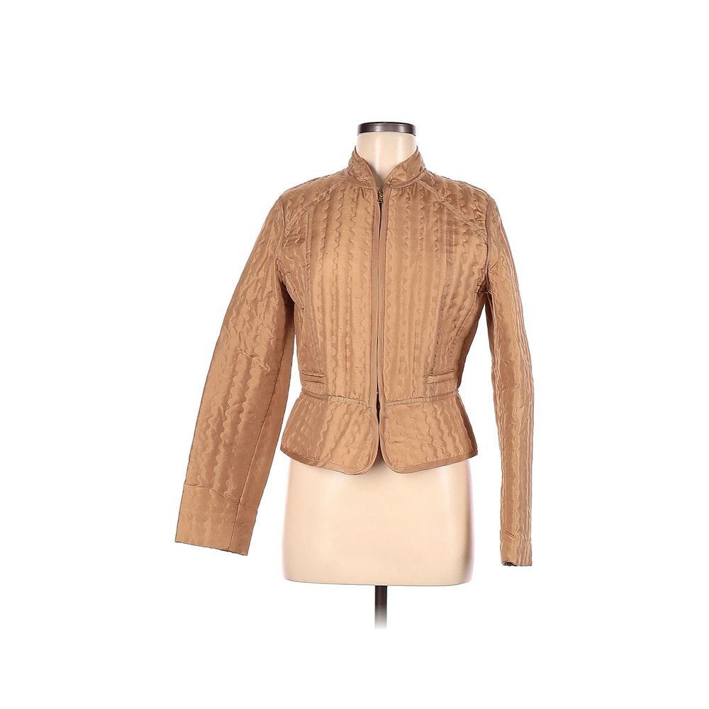 Vintage 100% Silk Bronze Peplum Quilted Shacket